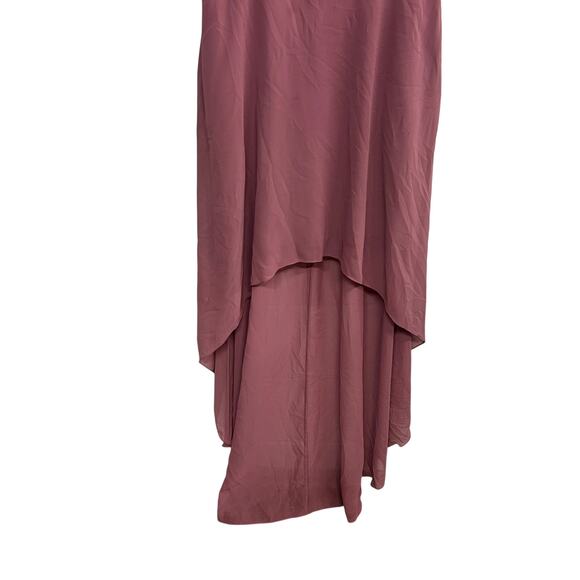 Romantic Glam Hi‎ Low Dress DB Studio Satin Bodice Chianti Dark Feminine Size 12 - Picture 6 of 9